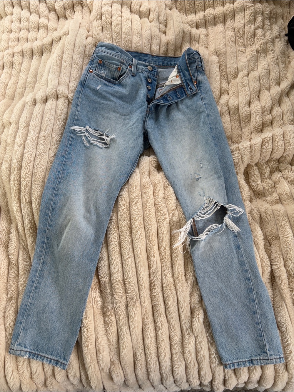 Light Blue Distressed Women's Jeans